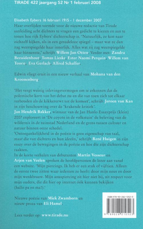 Achterkant van 422 Elisabeth Eybers