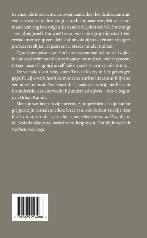 Achterkant van Wachten op de angst