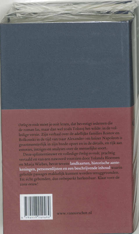 Achterkant van Oorlog en Vrede set