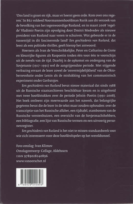 Achterkant van Een geschiedenis van Rusland