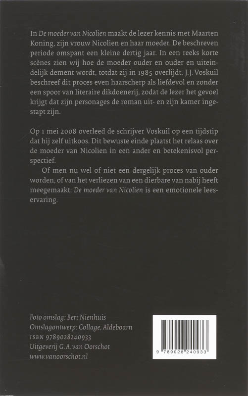 Achterkant van De moeder van Nicolien