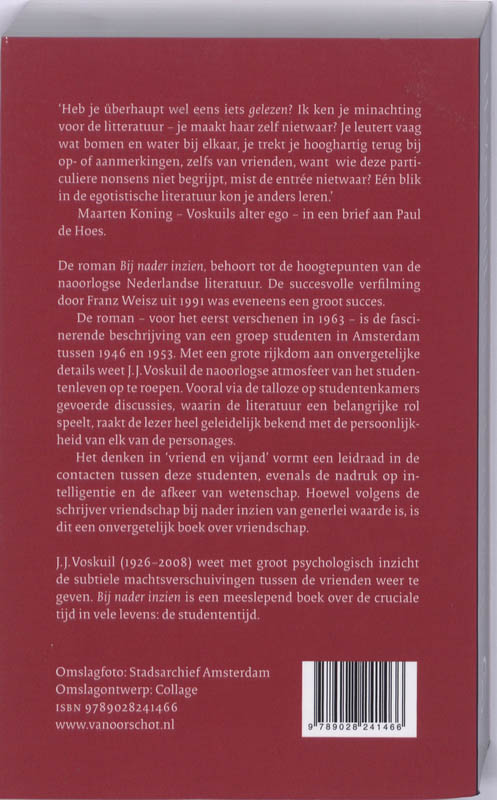 Achterkant van Bij nader inzien