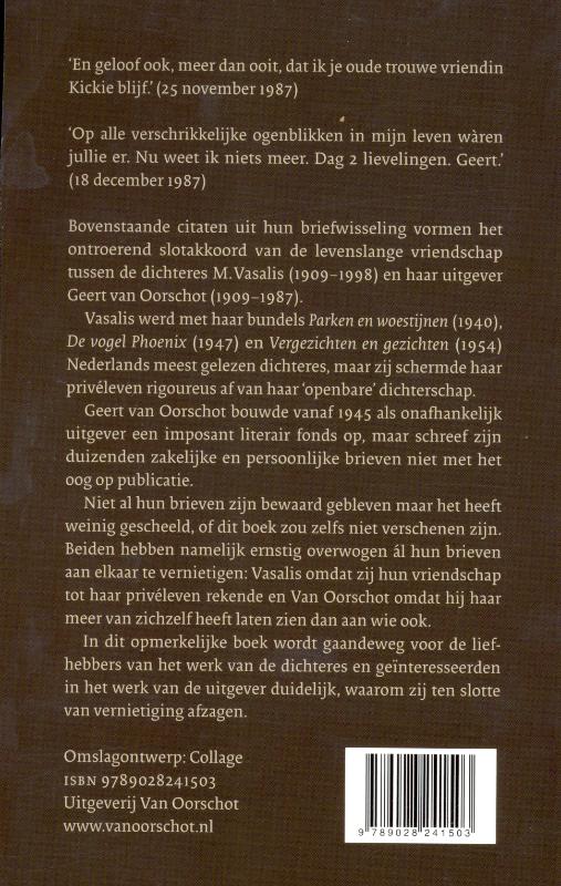 Achterkant van Briefwisseling 1951-1987