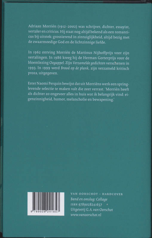 Achterkant van Zoals een ster verstand heeft van het licht