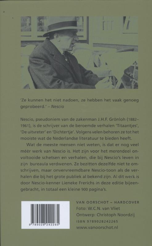 Achterkant van Verzameld proza en nagelaten werk