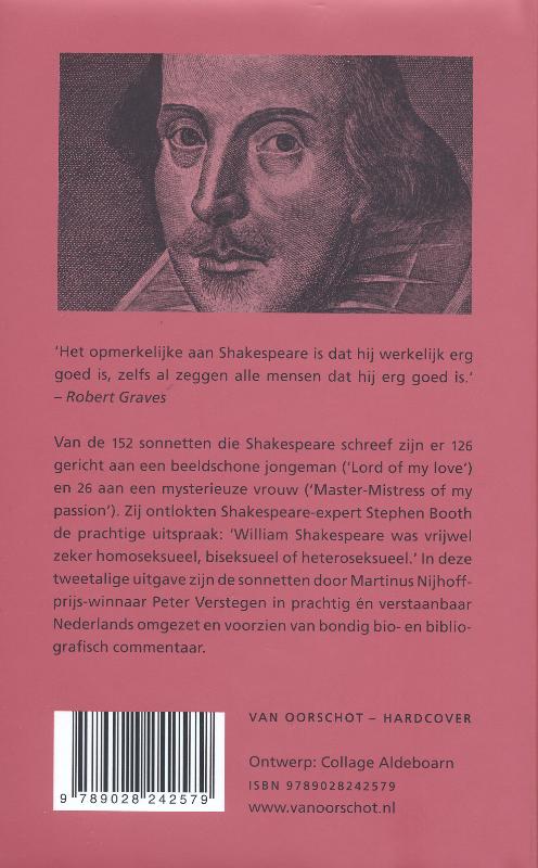 Achterkant van Sonnetten