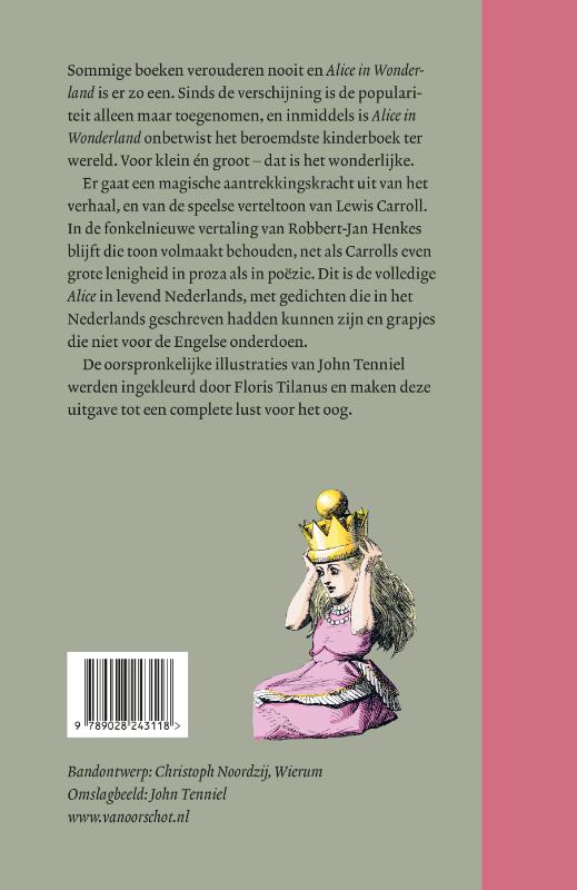 Achterkant van Alice in Wonderland & in Spiegelland