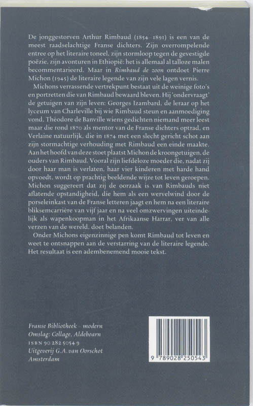 Achterkant van Rimbaud de zoon
