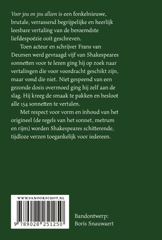 Achterkant van Voor jou en jou alleen