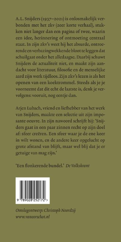 Achterkant van Zeer kort