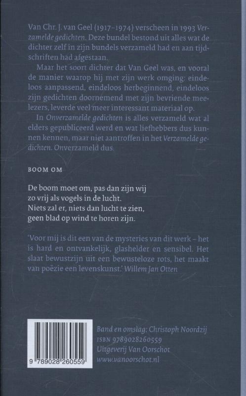 Achterkant van Onverzamelde gedichten