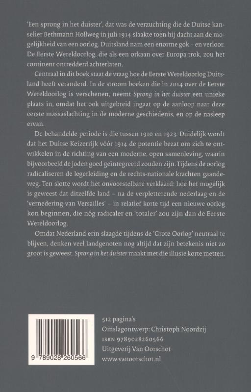 Achterkant van Sprong in het duister