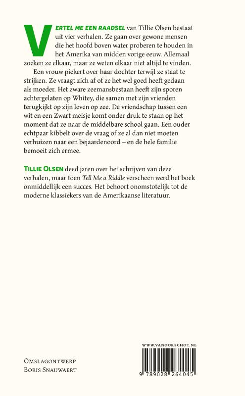 Achterkant van Vertel me een raadsel