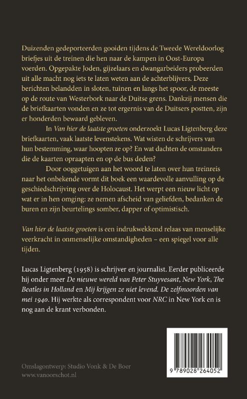 Achterkant van Van hier de laatste groeten