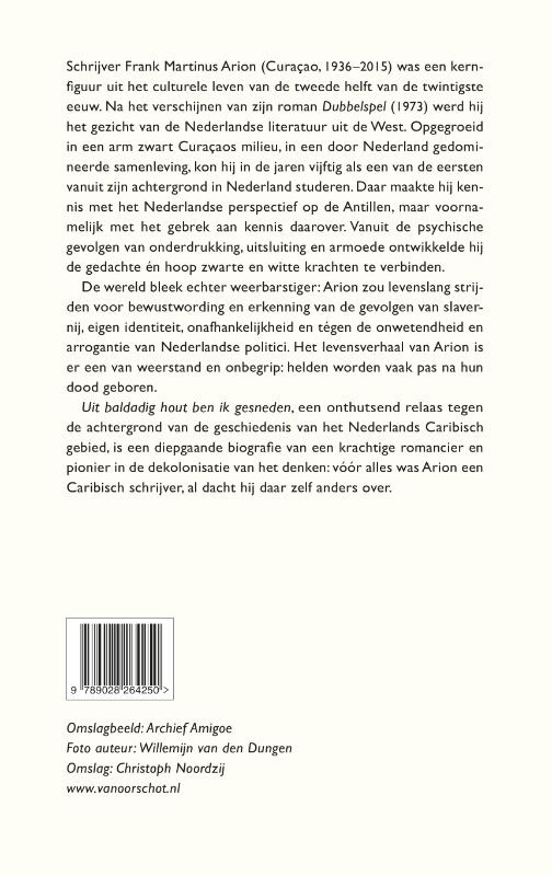 Achterkant van Uit baldadig hout ben ik gesneden