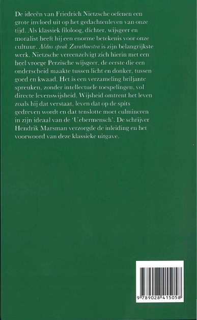 Achterkant van Aldus sprak Zarathoestra