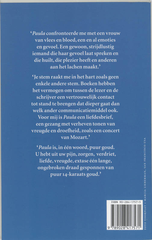 Achterkant van Brieven voor Paula