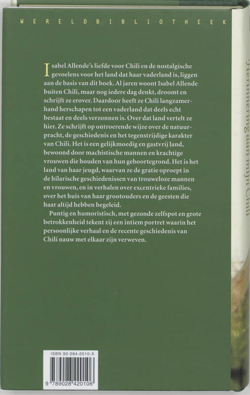 Achterkant van Herinnering aan mijn Chili