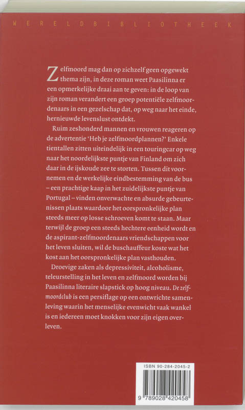 Achterkant van De zelfmoordclub