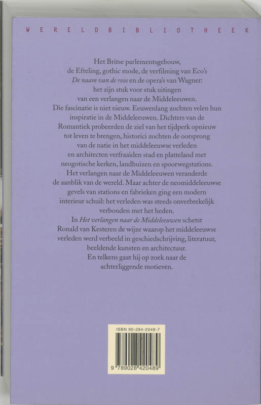Achterkant van Het verlangen naar de Middeleeuwen