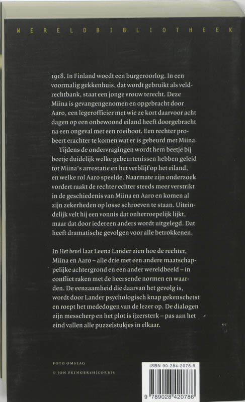 Achterkant van Het bevel