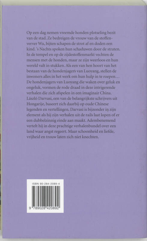 Achterkant van De hondenjagers van Luoyang