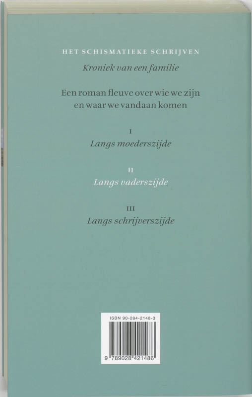 Achterkant van Langs vaderszijde