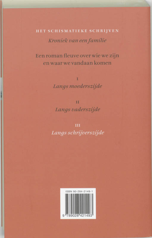 Achterkant van Langs schrijverszijde
