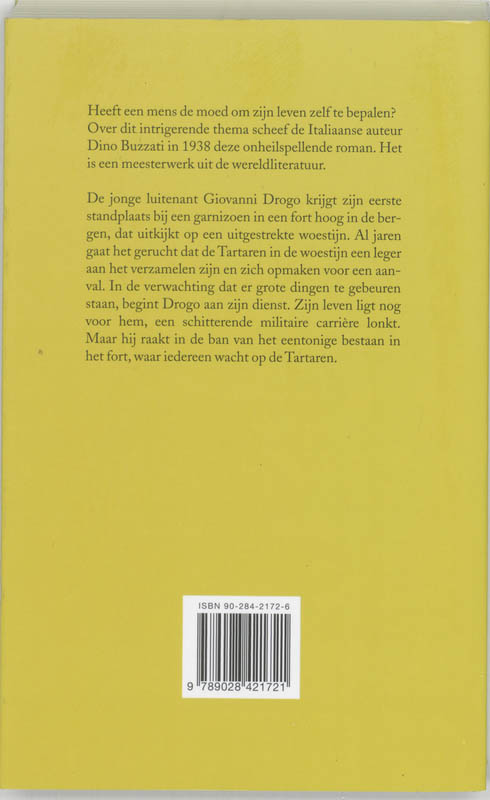 Achterkant van De woestijn van de Tartaren