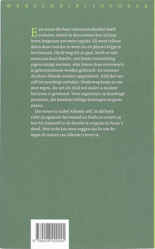 Achterkant van De som der dagen