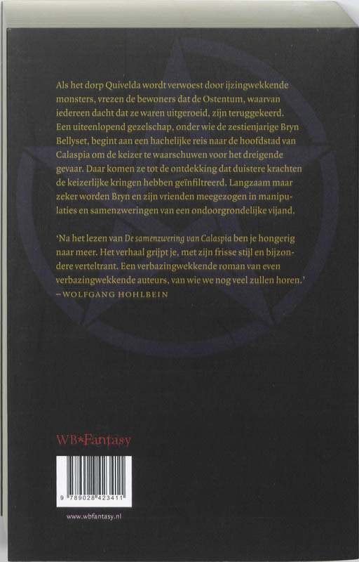 Achterkant van De samenzwering van Calaspia