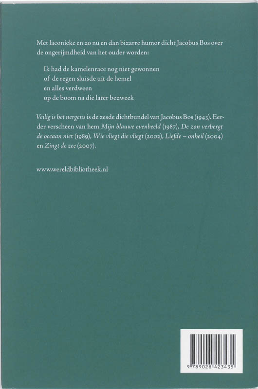 Achterkant van Veilig is het nergens