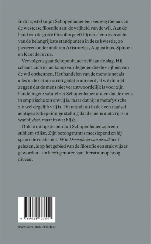 Achterkant van De vrijheid van de wil