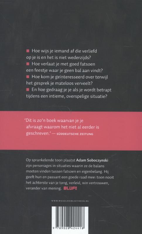 Achterkant van Bluf!