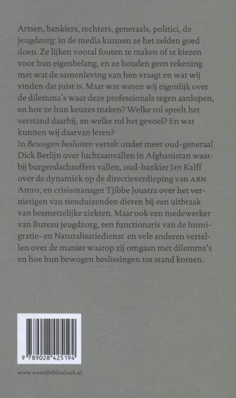 Achterkant van Bewogen besluiten