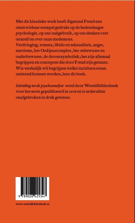 Achterkant van Inleiding tot de psychoanalyse