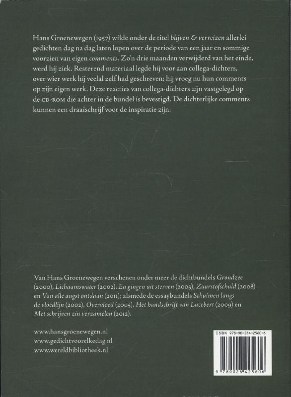 Achterkant van Blijven en verreizen