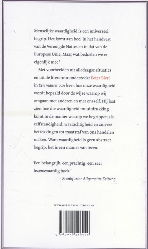 Achterkant van Een manier van leven