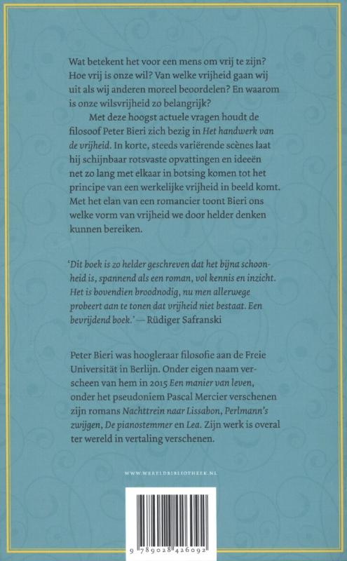 Achterkant van Het handwerk van de vrijheid
