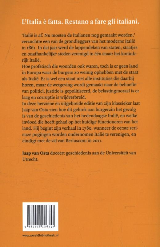 Achterkant van Een geschiedenis van het moderne Italië