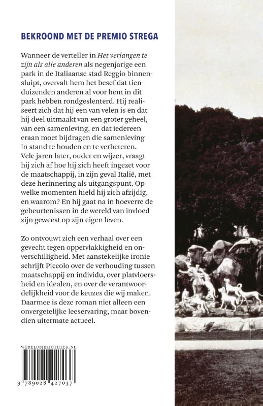 Achterkant van Het verlangen te zijn als alle anderen
