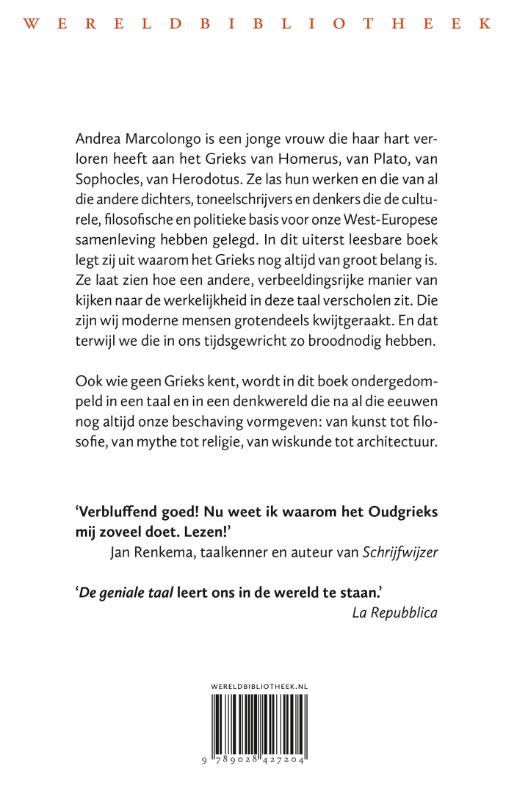 Achterkant van De geniale taal