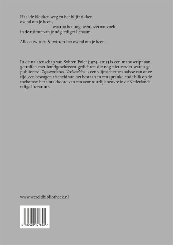 Achterkant van Zijnsvariaties. Verbovelden