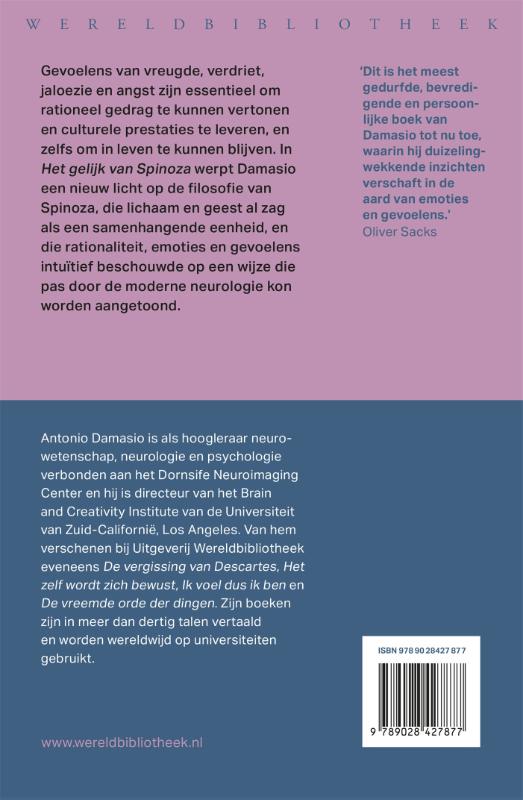 Achterkant van Het gelijk van Spinoza