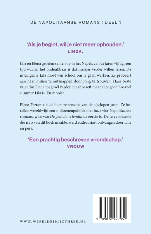 Achterkant van De geniale vriendin