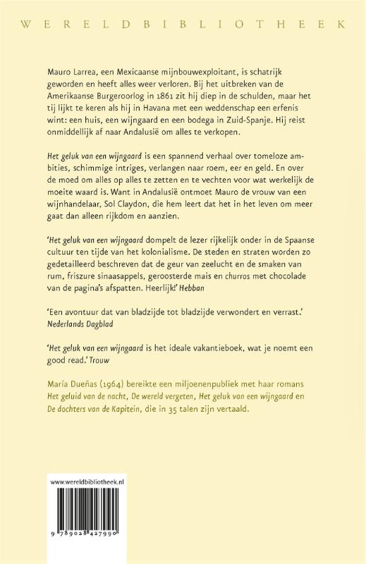 Achterkant van Het geluk van een wijngaard