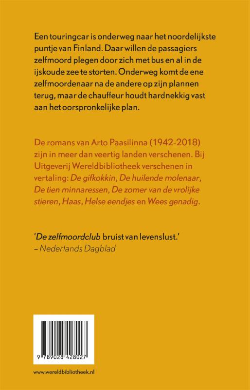 Achterkant van De zelfmoordclub
