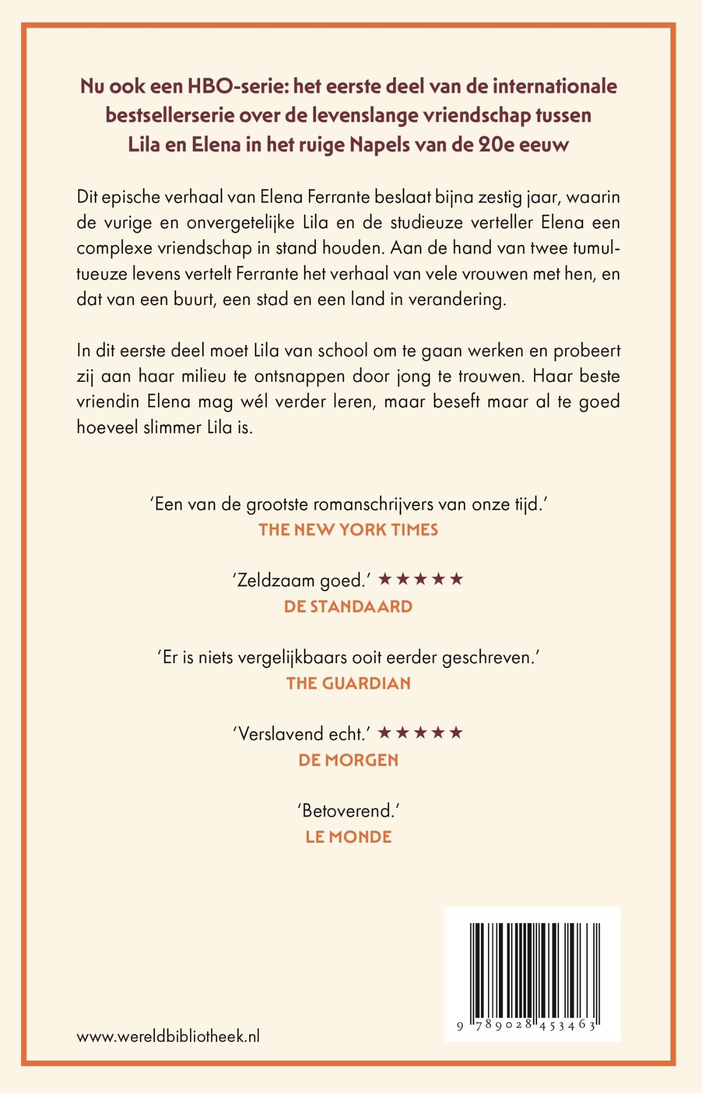 Achterkant van De geniale vriendin