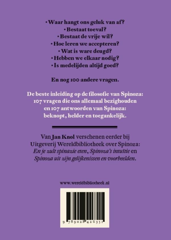 Achterkant van Spinoza in 107 vragen en antwoorden