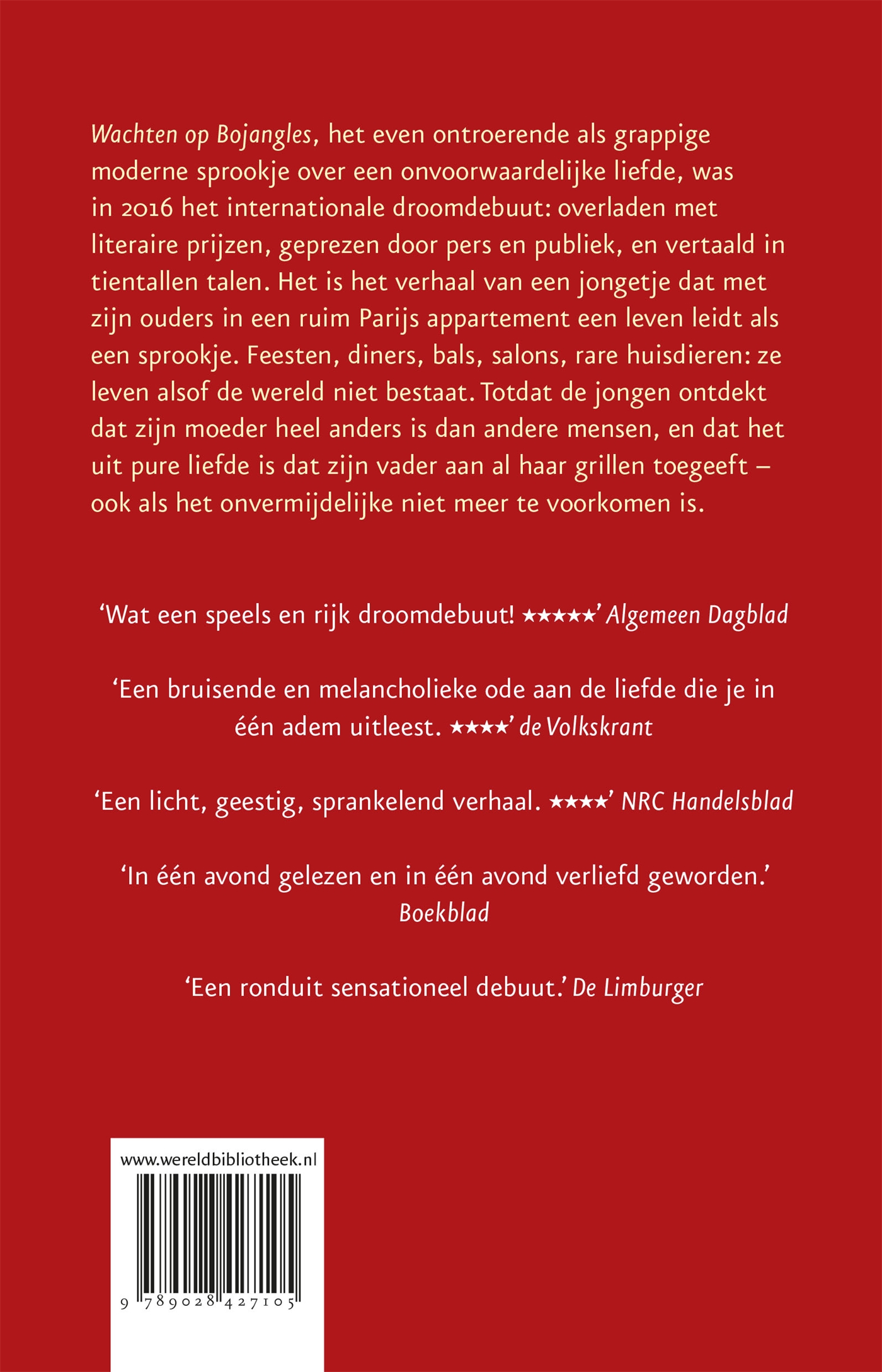 Achterkant van Wachten op Bojangles